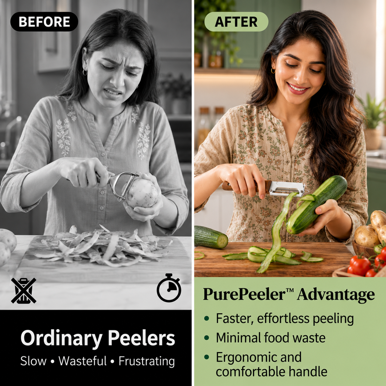 PurePeeler™ – Stainless Peeler | High-Grade Durability | Clean, Precision Peeling + Bottle Opener