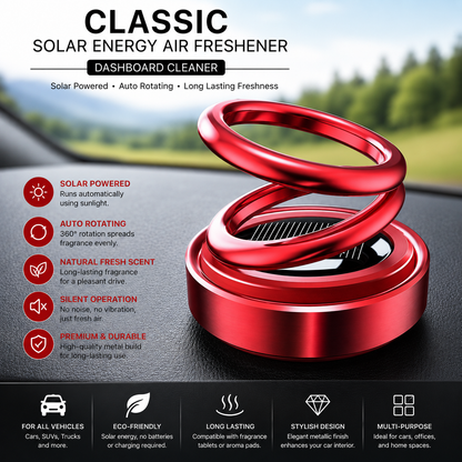 Classic Air Freshener Cleaner Dashboard Air Freshener Solar Energy Black