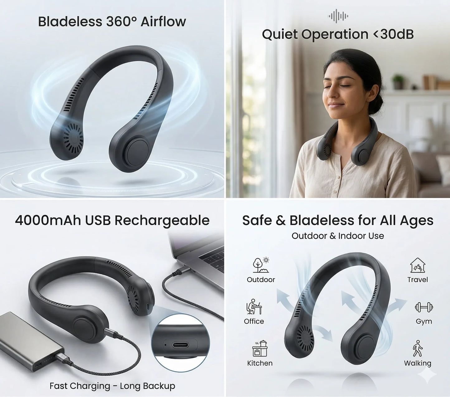 NeckFan™ – Wearable Neck Fan
