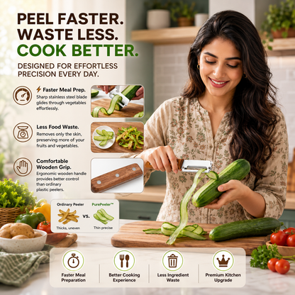PurePeeler™ – Stainless Peeler | High-Grade Durability | Clean, Precision Peeling + Bottle Opener