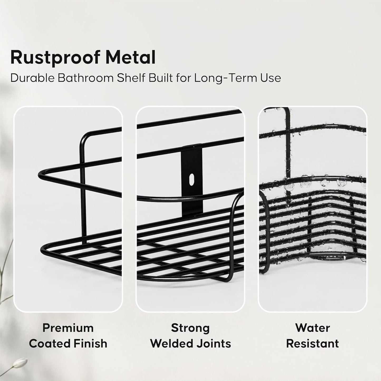 Self-Adhesive Bathroom Corner Shelf for Wall