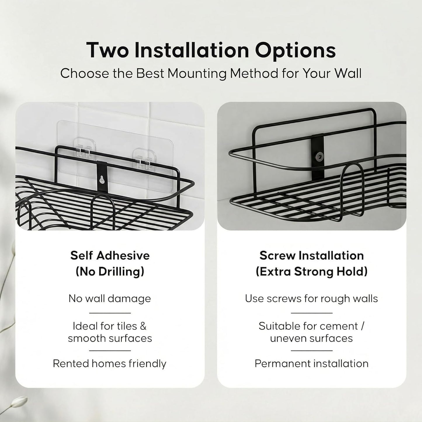 Self-Adhesive Bathroom Corner Shelf for Wall